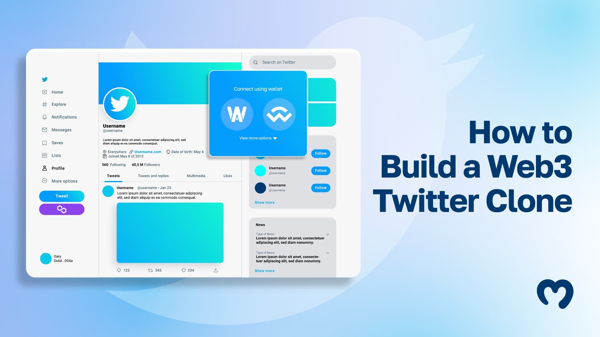 Build Web3.0 Twitter Clone Using web3uikit, React, Moralis and Solidity - Full-Stack Blockchain App